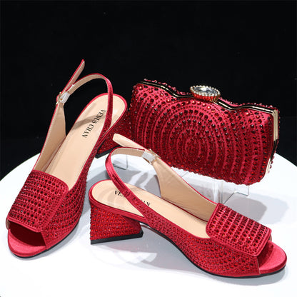 STYLIST FRANTZ™ Peep Toe Crystal Diamond Slippers – Luxury Monochrome Women’s Heels