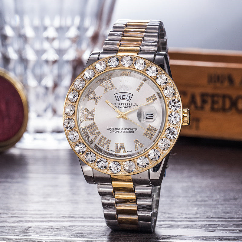 Gypsophila Diamond Steel Belt Watch – Waterproof Luxury Crystal Bracelet Timepiece
