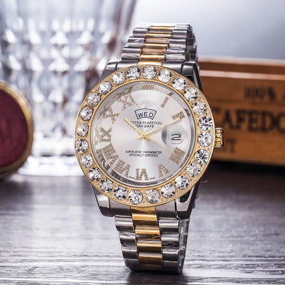 Gypsophila Diamond Steel Belt Watch – Waterproof Luxury Crystal Bracelet Timepiece