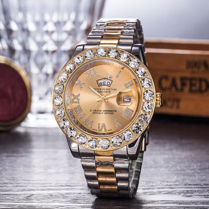 Gypsophila Diamond Steel Belt Watch – Waterproof Luxury Crystal Bracelet Timepiece