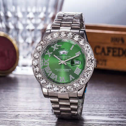 Gypsophila Diamond Steel Belt Watch – Waterproof Luxury Crystal Bracelet Timepiece