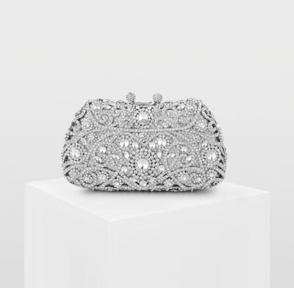 Luxury Crystal Beaded Evening Clutch Bag – Elegant Party & Wedding Purse
