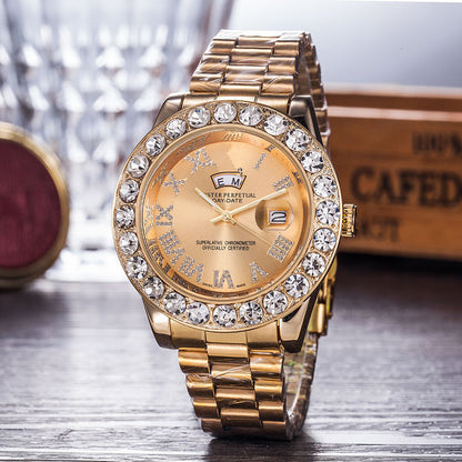 Gypsophila Diamond Steel Belt Watch – Waterproof Luxury Crystal Bracelet Timepiece
