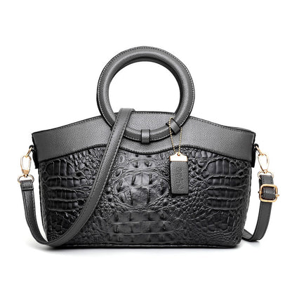 Women’s Luxury Structured Leather Handbag – Elegant Retro Design