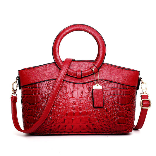 Women’s Luxury Structured Leather Handbag – Elegant Retro Design