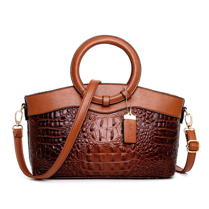 Women’s Luxury Structured Leather Handbag – Elegant Retro Design