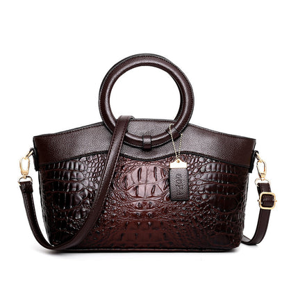 Women’s Luxury Structured Leather Handbag – Elegant Retro Design
