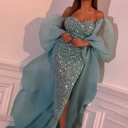 Emerald Royale Couture Gown – Luxury Crystal Evening Dress