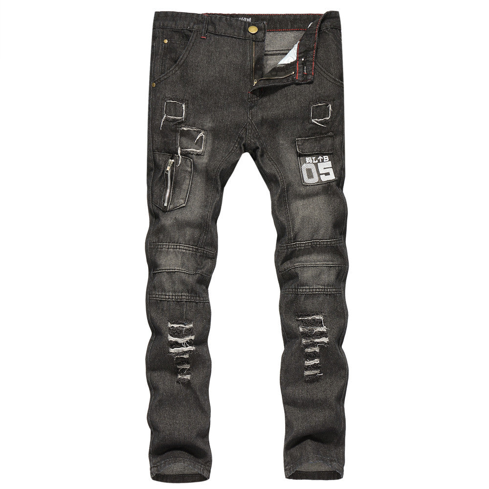 Men’s Slim-Fit Ripped Denim Jeans