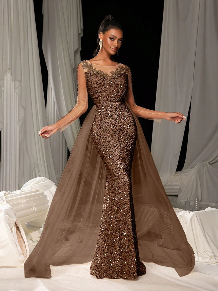 ✂️ Stylist Frantz Luxury Lace Evening Gown – Elegant Gala & Party Dress