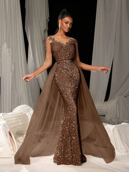 ✂️ Stylist Frantz Luxury Lace Evening Gown – Elegant Gala & Party Dress