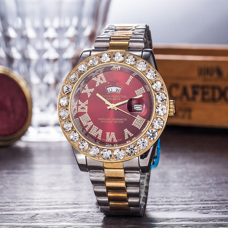 Gypsophila Diamond Steel Belt Watch – Waterproof Luxury Crystal Bracelet Timepiece