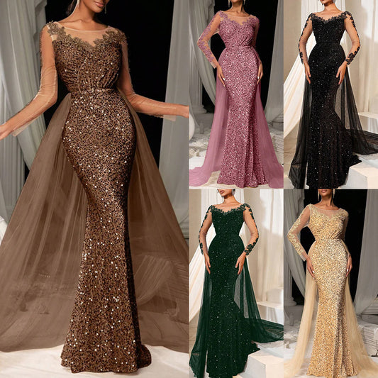 ✂️ Stylist Frantz Luxury Lace Evening Gown – Elegant Gala & Party Dress