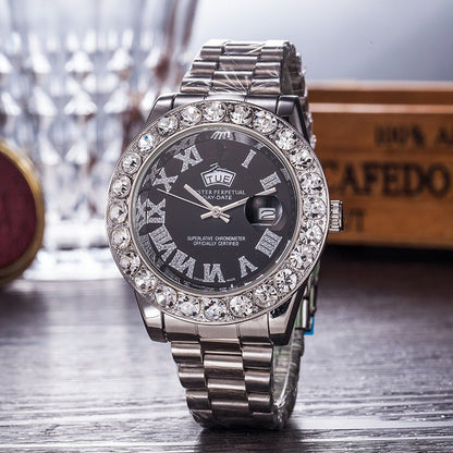 Gypsophila Diamond Steel Belt Watch – Waterproof Luxury Crystal Bracelet Timepiece