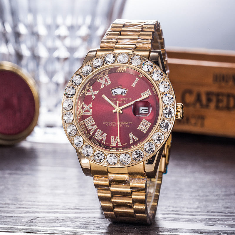 Gypsophila Diamond Steel Belt Watch – Waterproof Luxury Crystal Bracelet Timepiece