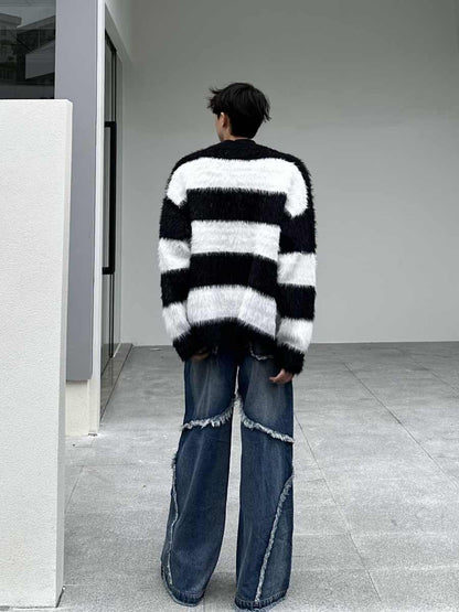 Men’s Distressed Streetwear Heavy Wash Denim Jeans