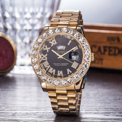 Gypsophila Diamond Steel Belt Watch – Waterproof Luxury Crystal Bracelet Timepiece