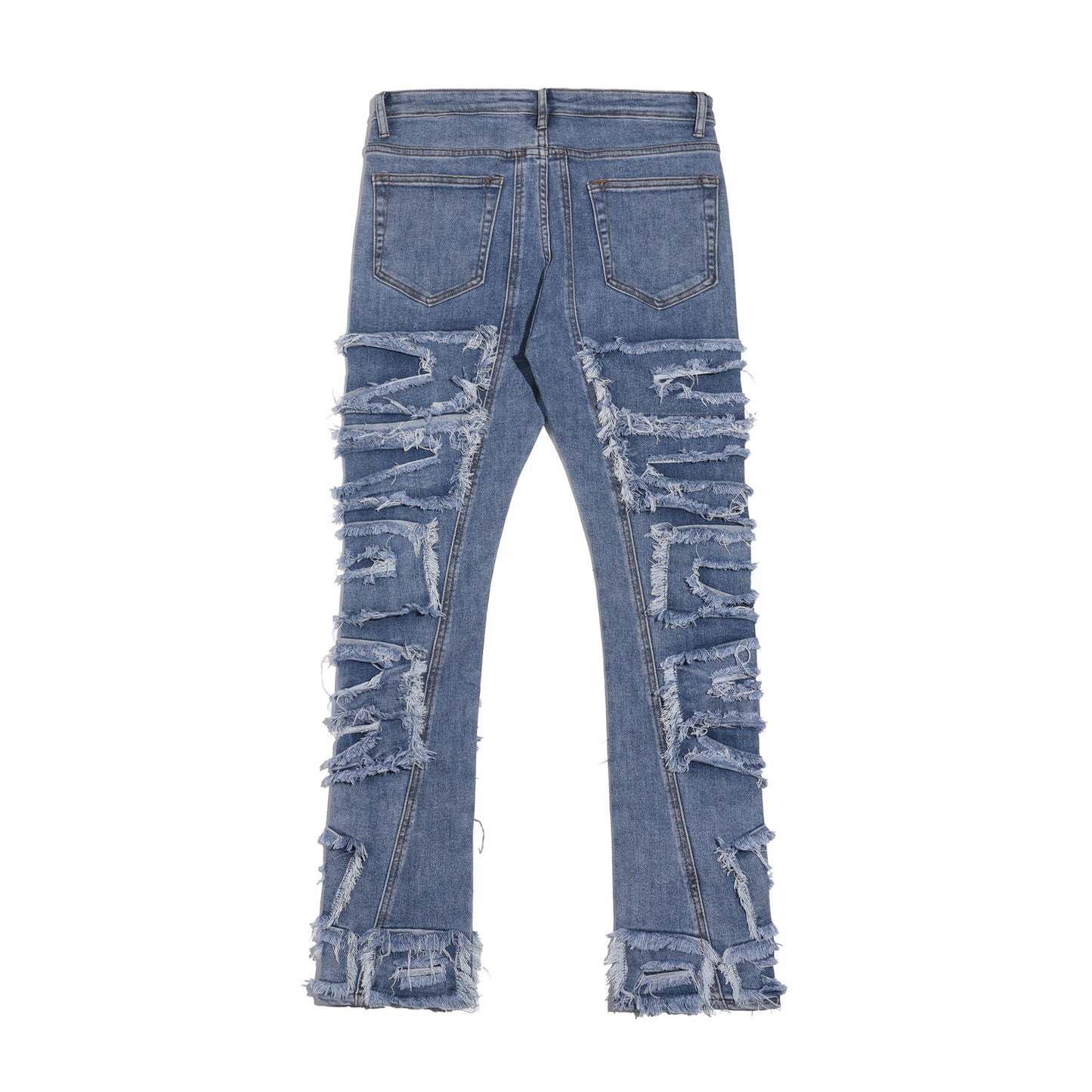 Men’s Premium Ripped Patch Denim Jeans – Streetwear Fit with Free Alterations