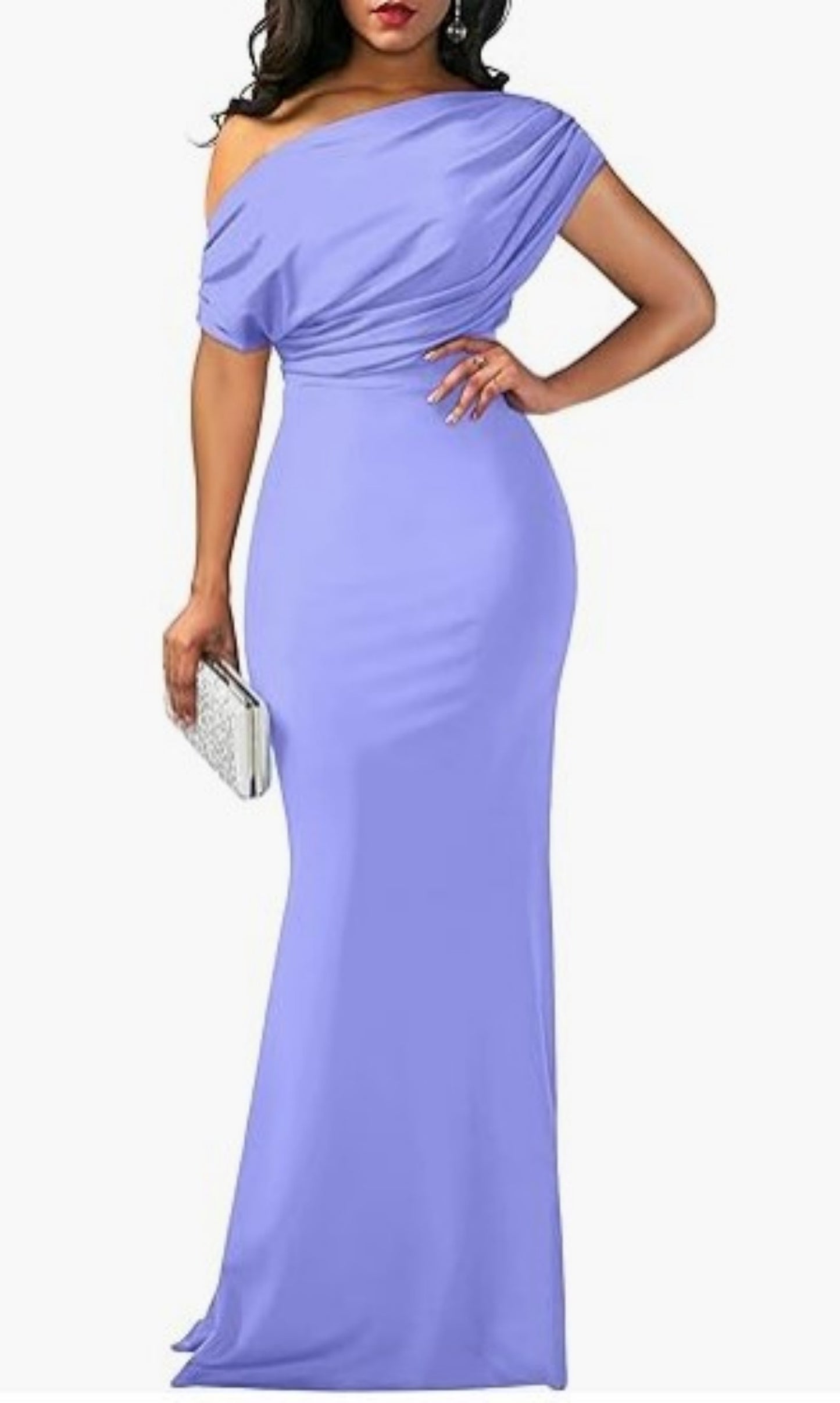 STYLIST FRANTZ™ One-Shoulder Couture Maxi Dress – Luxury Evening Collection