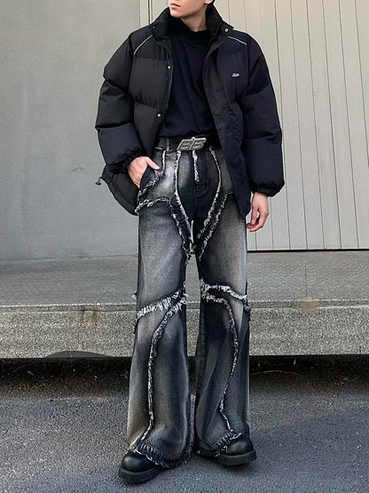 Men’s Distressed Streetwear Heavy Wash Denim Jeans