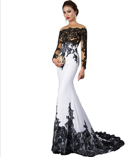 Luxury Slim Mermaid Lace Wedding Gown – Long Sleeve Bridal Dress