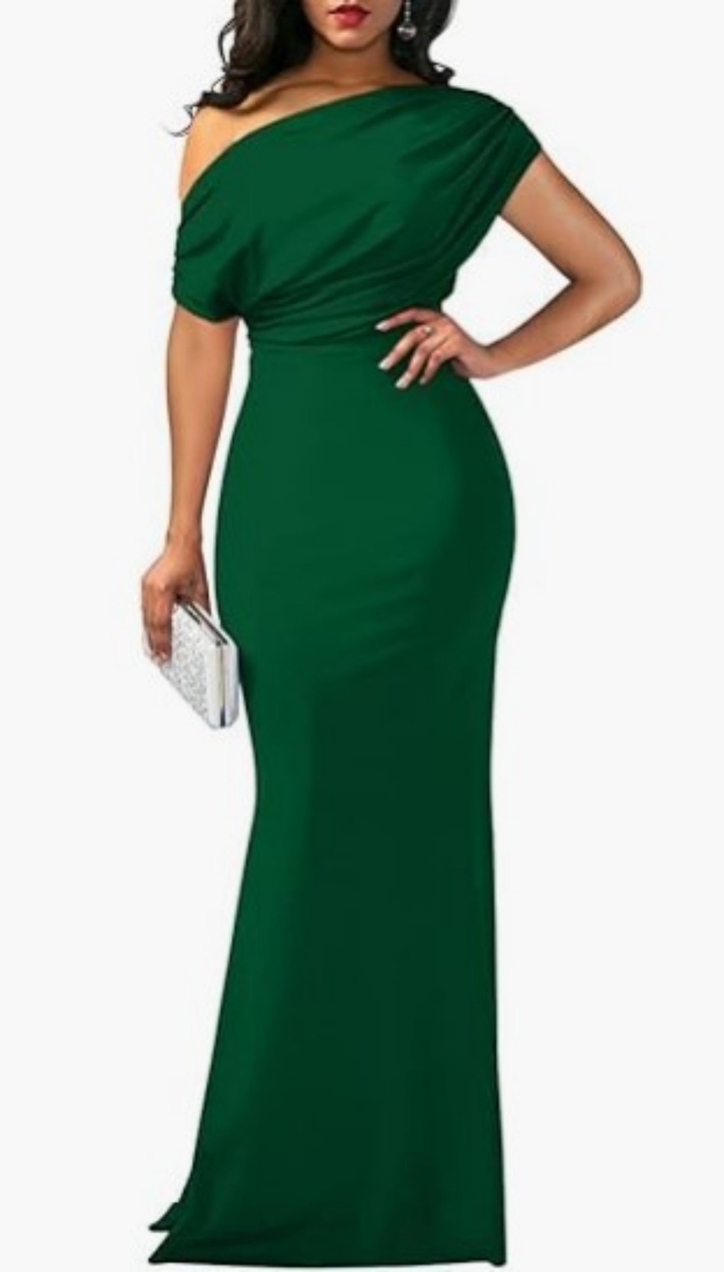 STYLIST FRANTZ™ One-Shoulder Couture Maxi Dress – Luxury Evening Collection