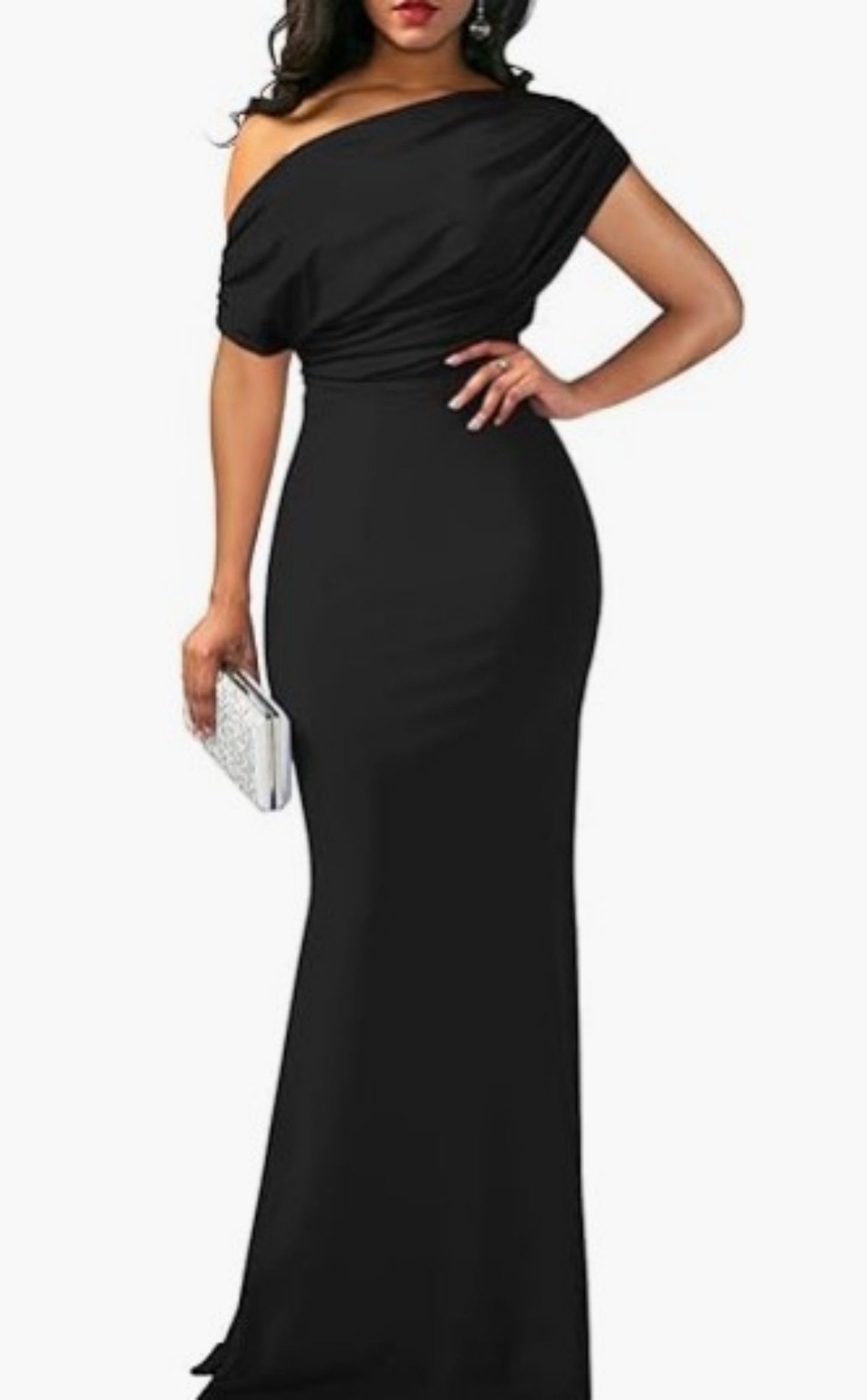 STYLIST FRANTZ™ One-Shoulder Couture Maxi Dress – Luxury Evening Collection