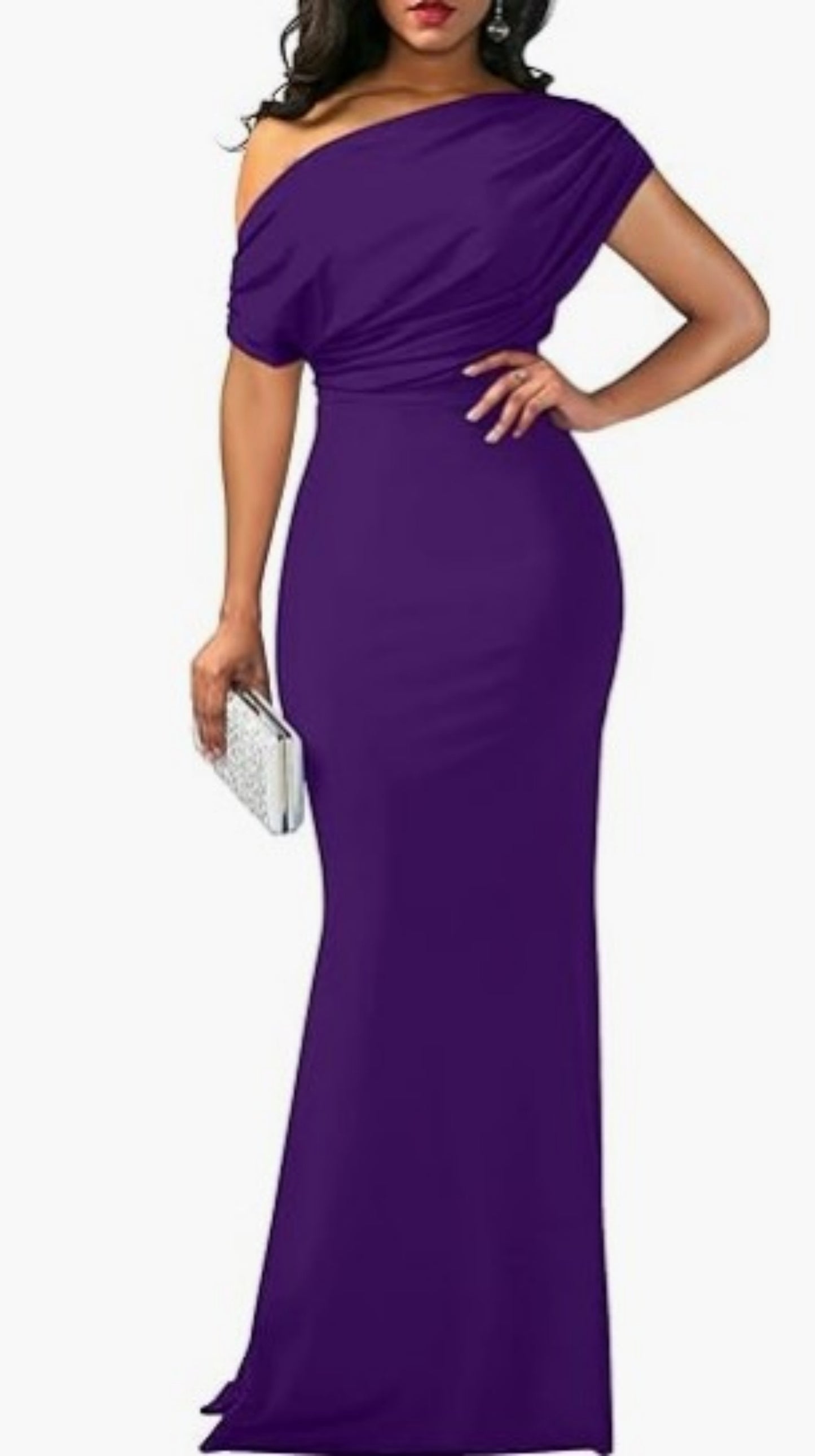 STYLIST FRANTZ™ One-Shoulder Couture Maxi Dress – Luxury Evening Collection
