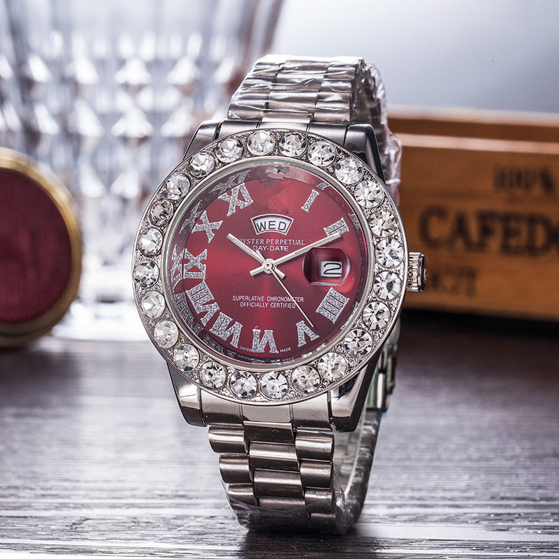 Gypsophila Diamond Steel Belt Watch – Waterproof Luxury Crystal Bracelet Timepiece