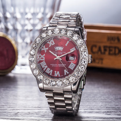 Gypsophila Diamond Steel Belt Watch – Waterproof Luxury Crystal Bracelet Timepiece
