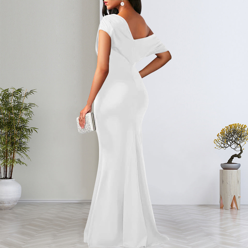 STYLIST FRANTZ™ One-Shoulder Couture Maxi Dress – Luxury Evening Collection