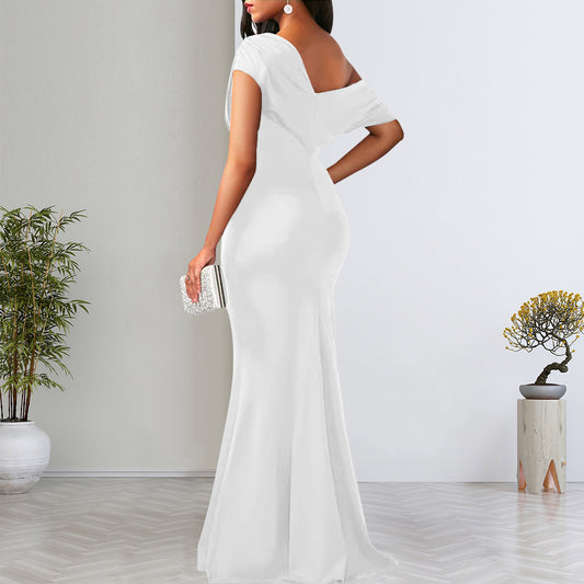 STYLIST FRANTZ™ One-Shoulder Couture Maxi Dress – Luxury Evening Collection