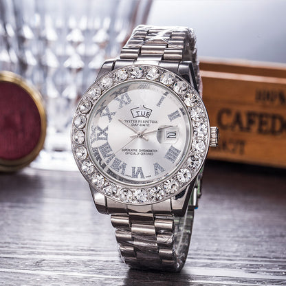 Gypsophila Diamond Steel Belt Watch – Waterproof Luxury Crystal Bracelet Timepiece