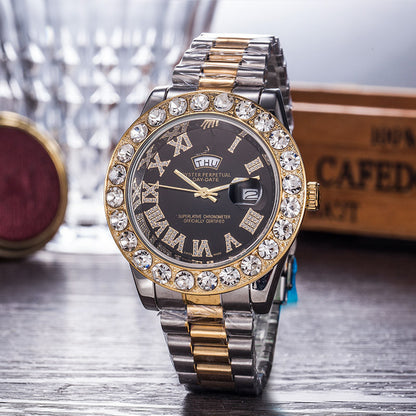 Gypsophila Diamond Steel Belt Watch – Waterproof Luxury Crystal Bracelet Timepiece