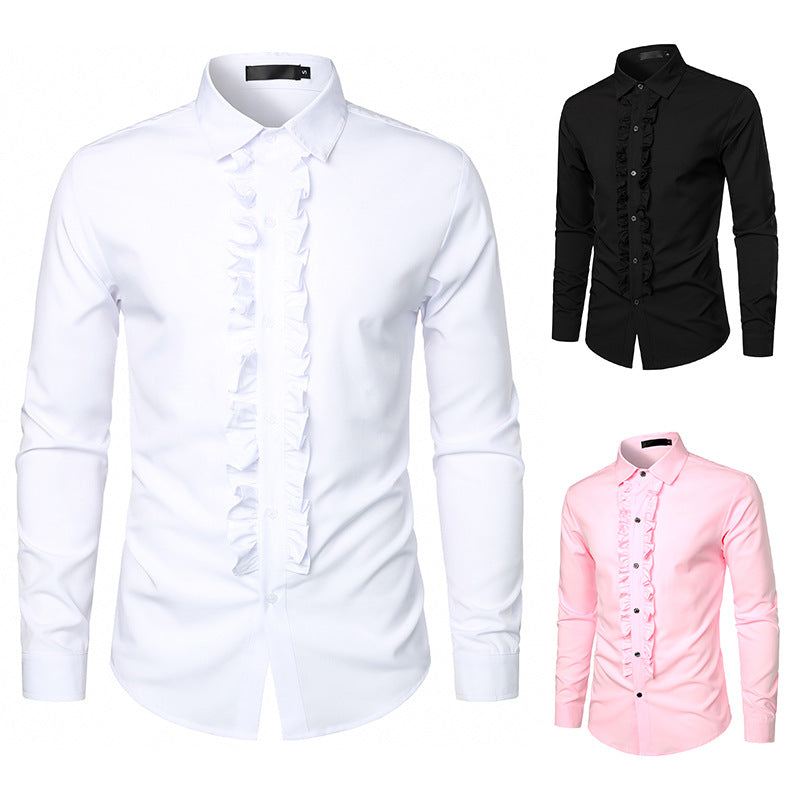 Men's Party Wedding Dress Long Sleeve Shirt