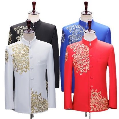 Stylist Frantz Signature Mandarin Suit – Luxury Embroidered Formal Jacket