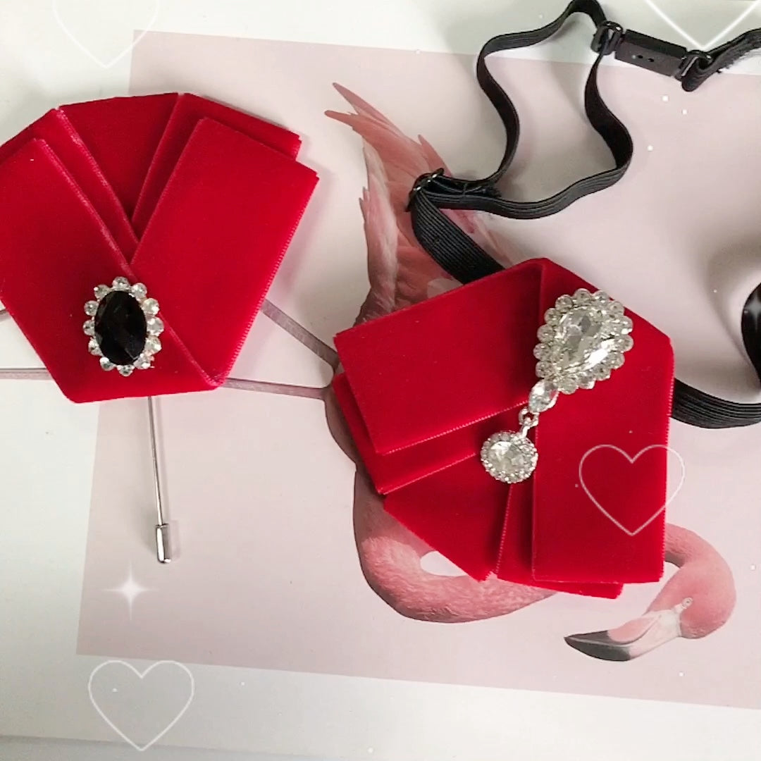 Men’s Bow Tie & Pocket Square Set – Plain Luxury Design by Stylist Frantz