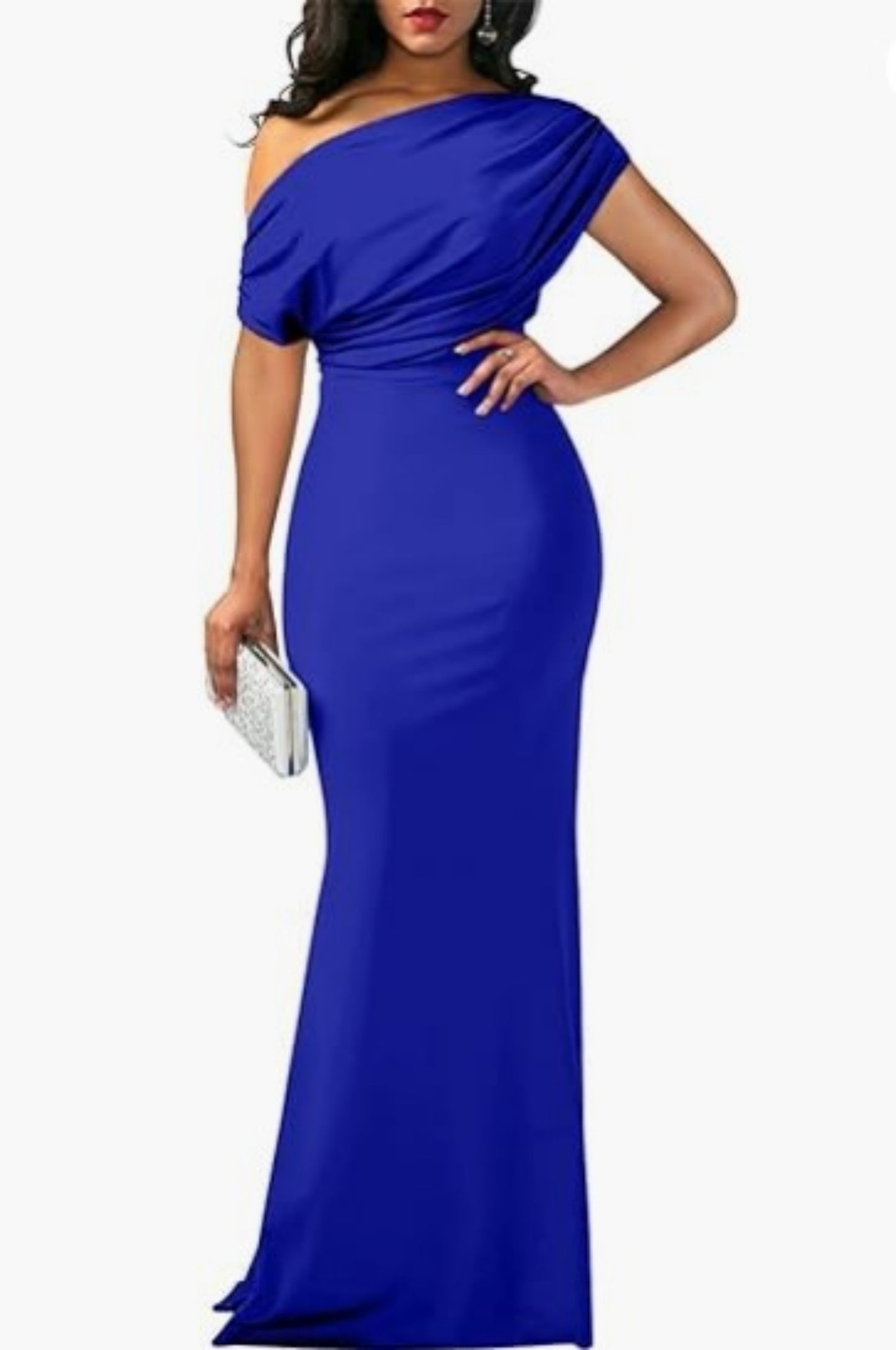 STYLIST FRANTZ™ One-Shoulder Couture Maxi Dress – Luxury Evening Collection