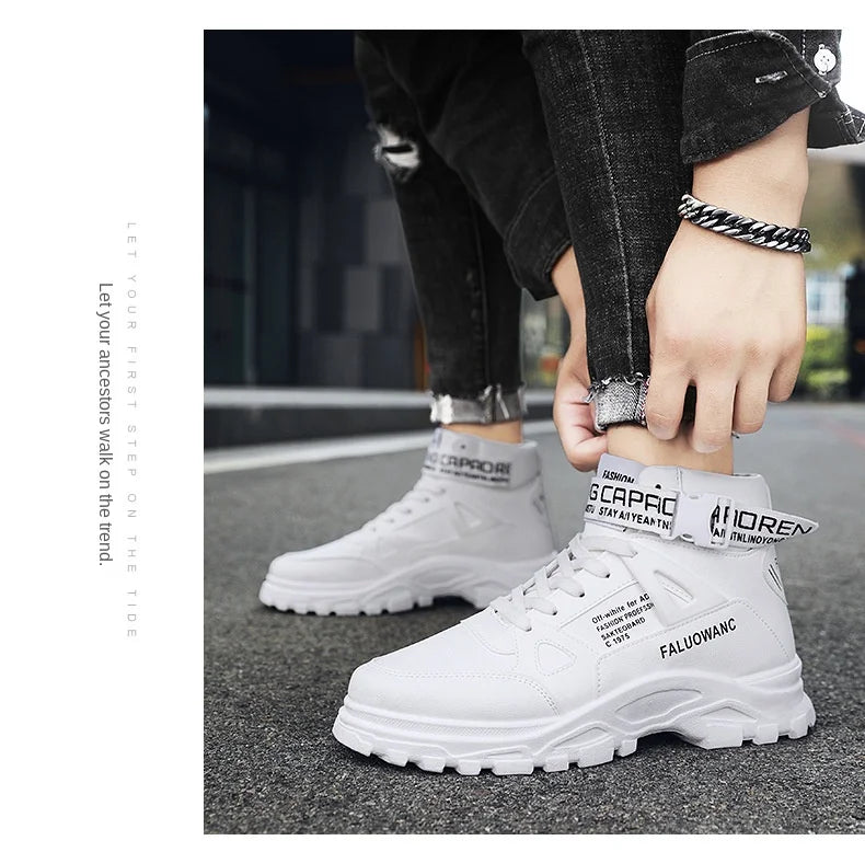 Versatile High-Top Chunky Boots for Men | Street & Casual Wear