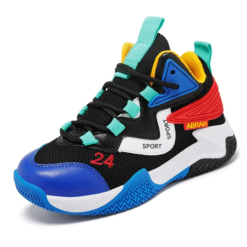 Kids Basketball Sneakers – Lightweight, Breathable & Anti-Slip Sports Shoes