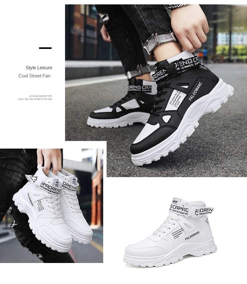 Versatile High-Top Chunky Boots for Men | Street & Casual Wear