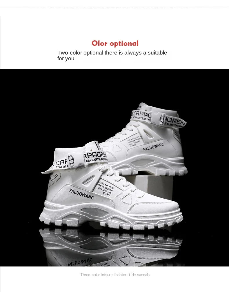 Versatile High-Top Chunky Boots for Men | Street & Casual Wear