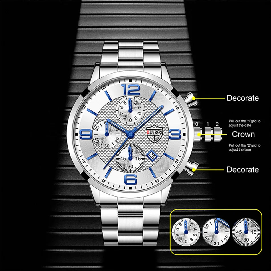 Luxury Stainless Steel Quartz Watch – Men’s Business Style