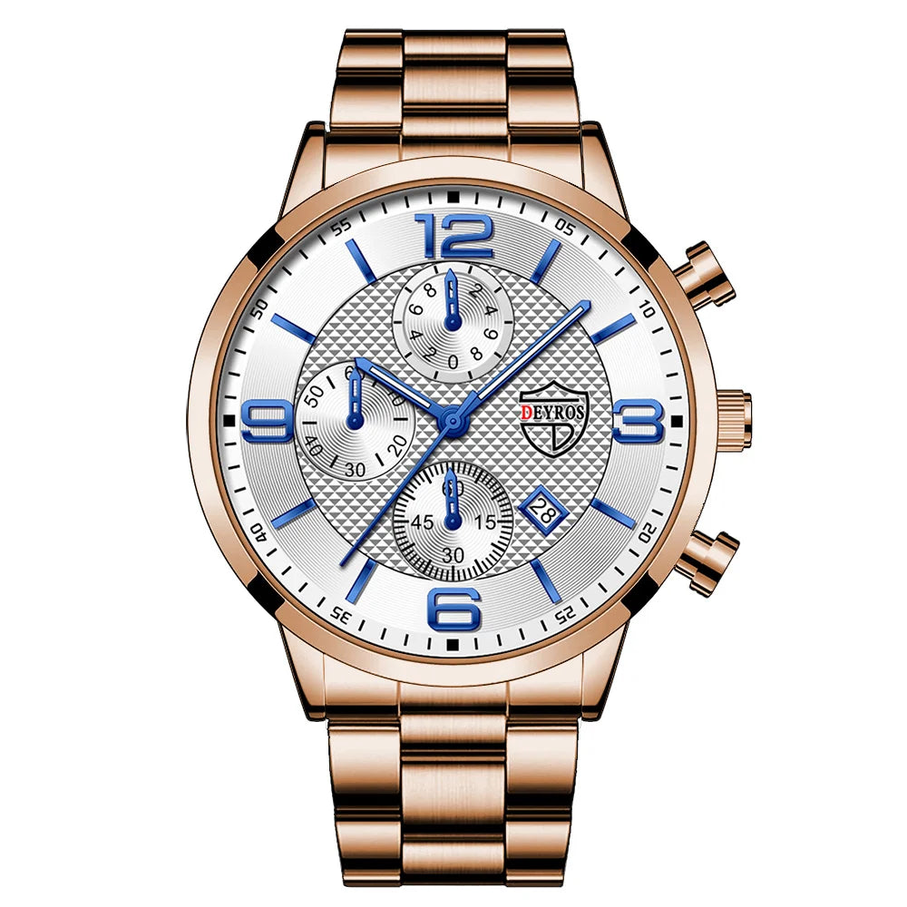 Luxury Stainless Steel Quartz Watch – Men’s Business Style