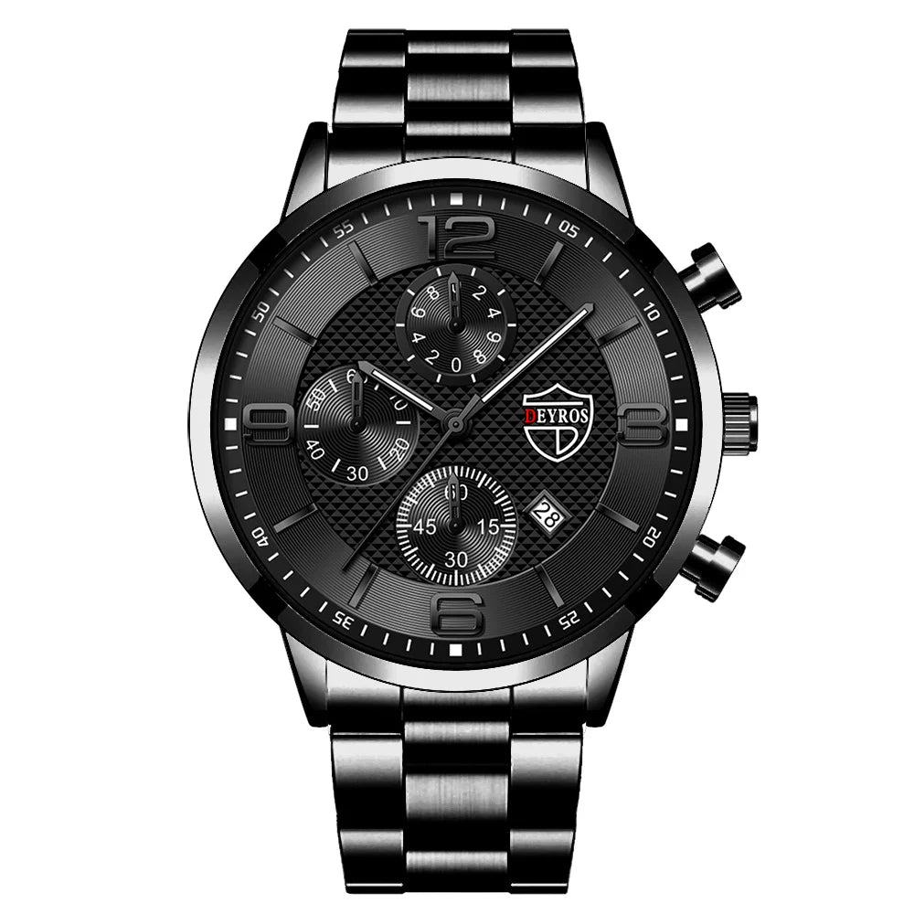Luxury Stainless Steel Quartz Watch – Men’s Business Style