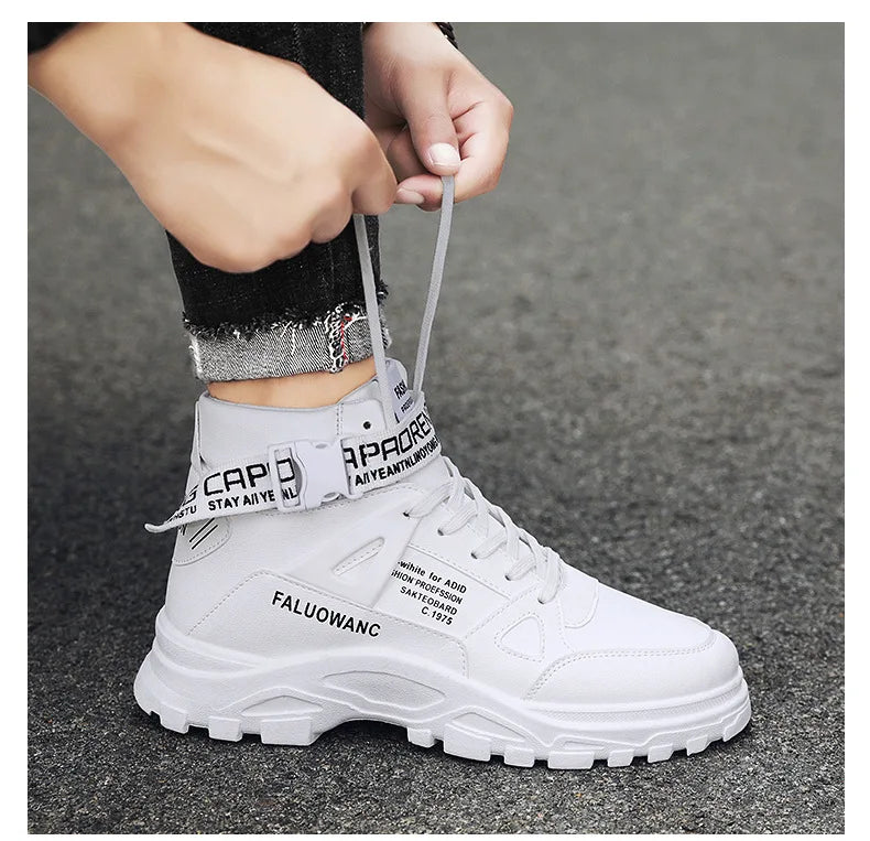 Versatile High-Top Chunky Boots for Men | Street & Casual Wear