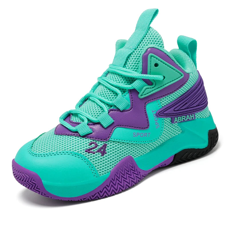 Kids Basketball Sneakers – Lightweight, Breathable & Anti-Slip Sports Shoes