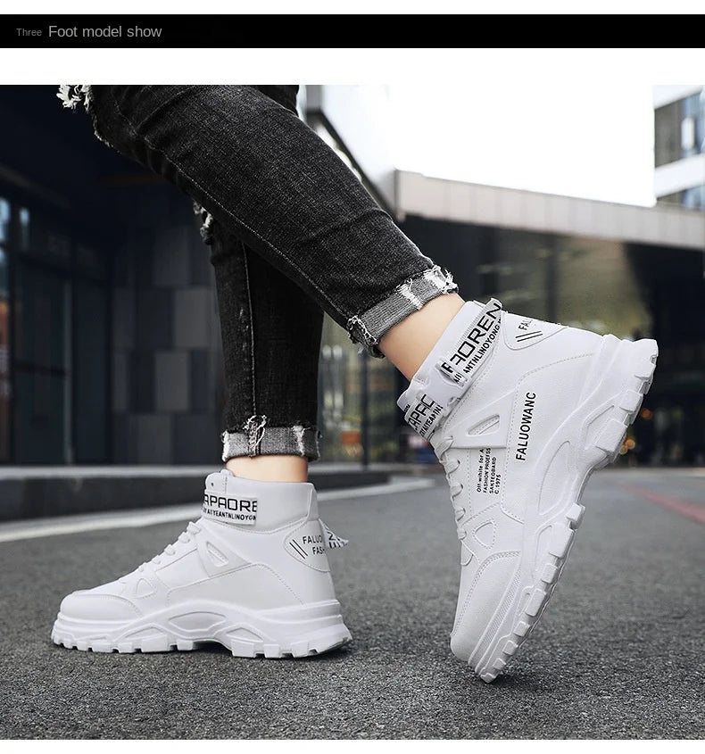 Versatile High-Top Chunky Boots for Men | Street & Casual Wear