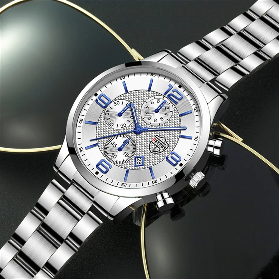 Luxury Stainless Steel Quartz Watch – Men’s Business Style