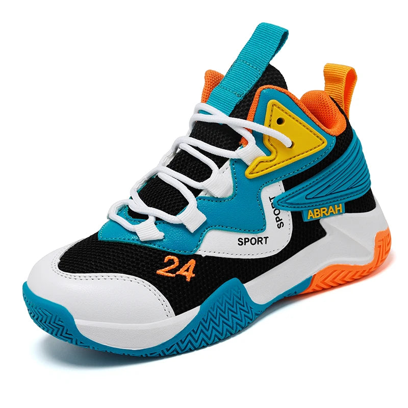 Kids Basketball Sneakers – Lightweight, Breathable & Anti-Slip Sports Shoes